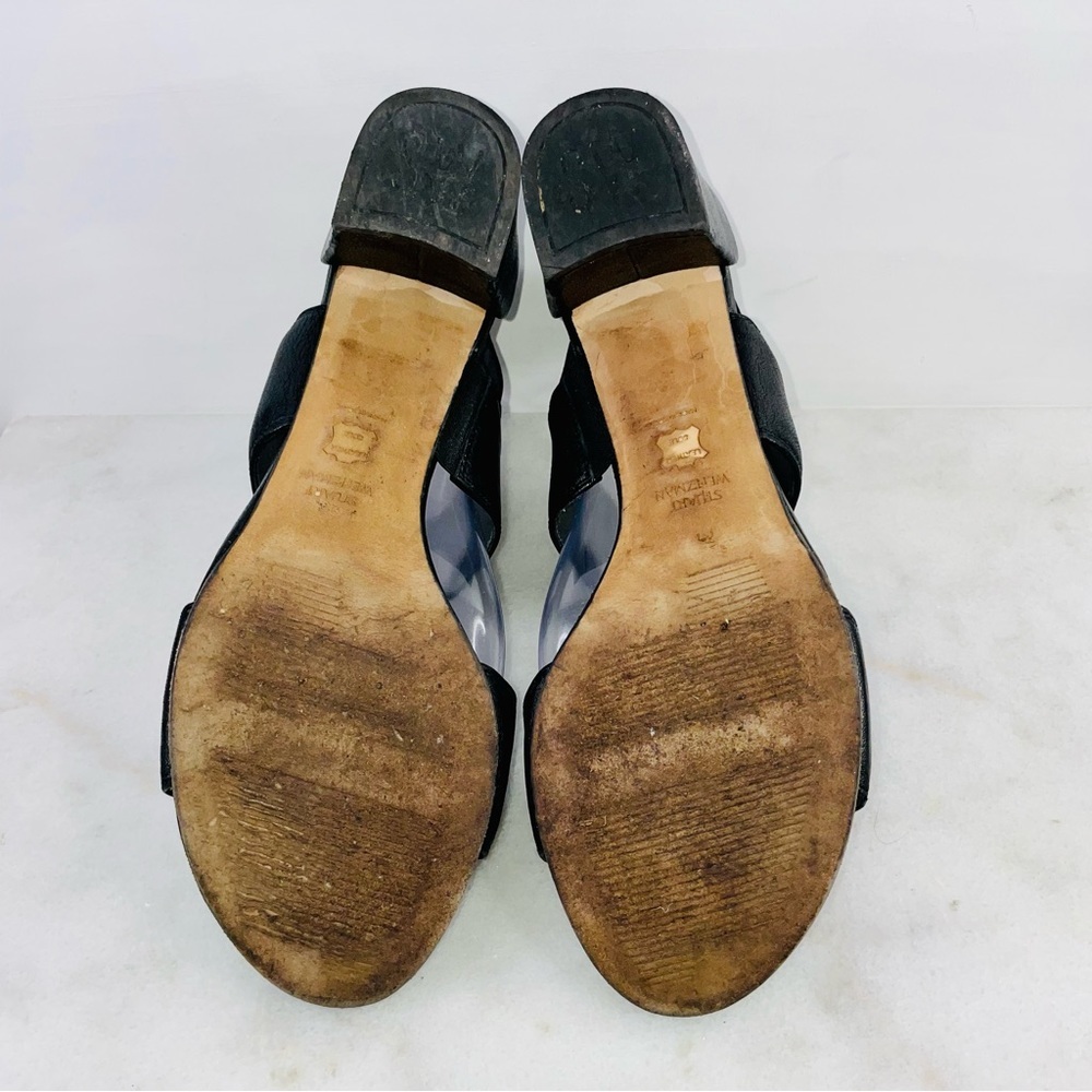 Stuart Weitzman Black Access Block Heel Black San… - image 6